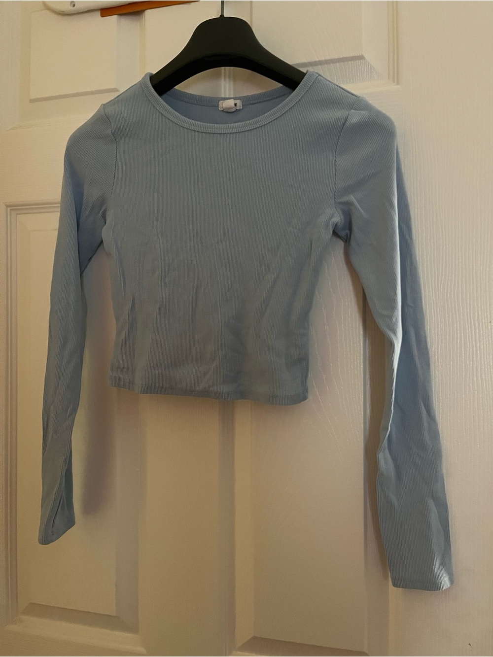 Package Deal Of Garage Light Blue, Green and Black Ribbed Long Sleeve Crop Top